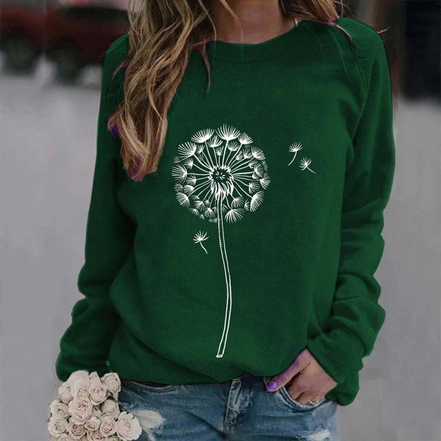 GZWYHT Grande Vente! Chandails à Capuchon pour Femmes, Chandails à Capuchon Graphiques, Chandail à Imprimé pour Femmes à Col Rond Coupe Ajustée, Hauts à Enfiler Décontractés à Manches Longues, Chandails d'Entraînement Amples, Blouse, Tenues d'Automne, Vêtements d'Automne AV TTG
