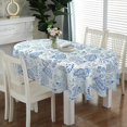thumbnail image 3 of Oval Tablecloth 52 x 70 Inch, Blue Paisley Floral Tablecloth for Oval Table, Fabric Wrinkle Free Washable Waterproof Vintage Tablecloth Oval Table Cloth for Dining Room Table, 3 of 5