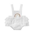 thumbnail image 1 of MesaSe Baby Summer Ruffle Romper  Sleeveless Elastic Waist Rainbow Embroidery Strap Bodysuit, 1 of 6