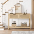thumbnail image 1 of Kojooin Fluted Entryway Table with 2 Drawers, Wooden Console Table for Entryway, Living Room or Foyer, 1 of 8
