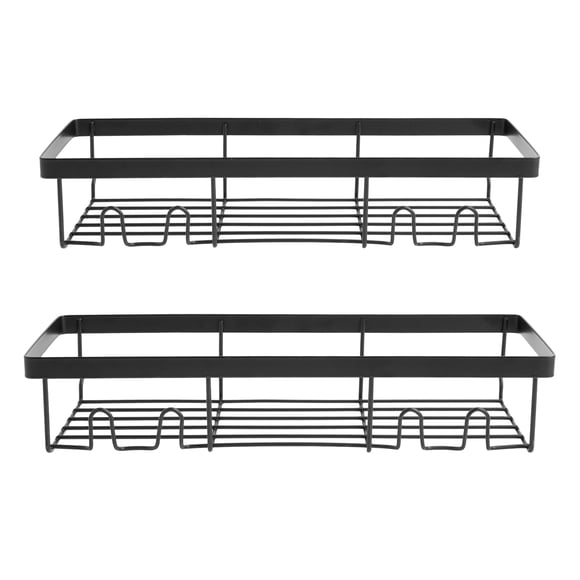 Era Aldo Wall Mount Shampoo Caddy, Adhesive, 2 Pack Matte Black