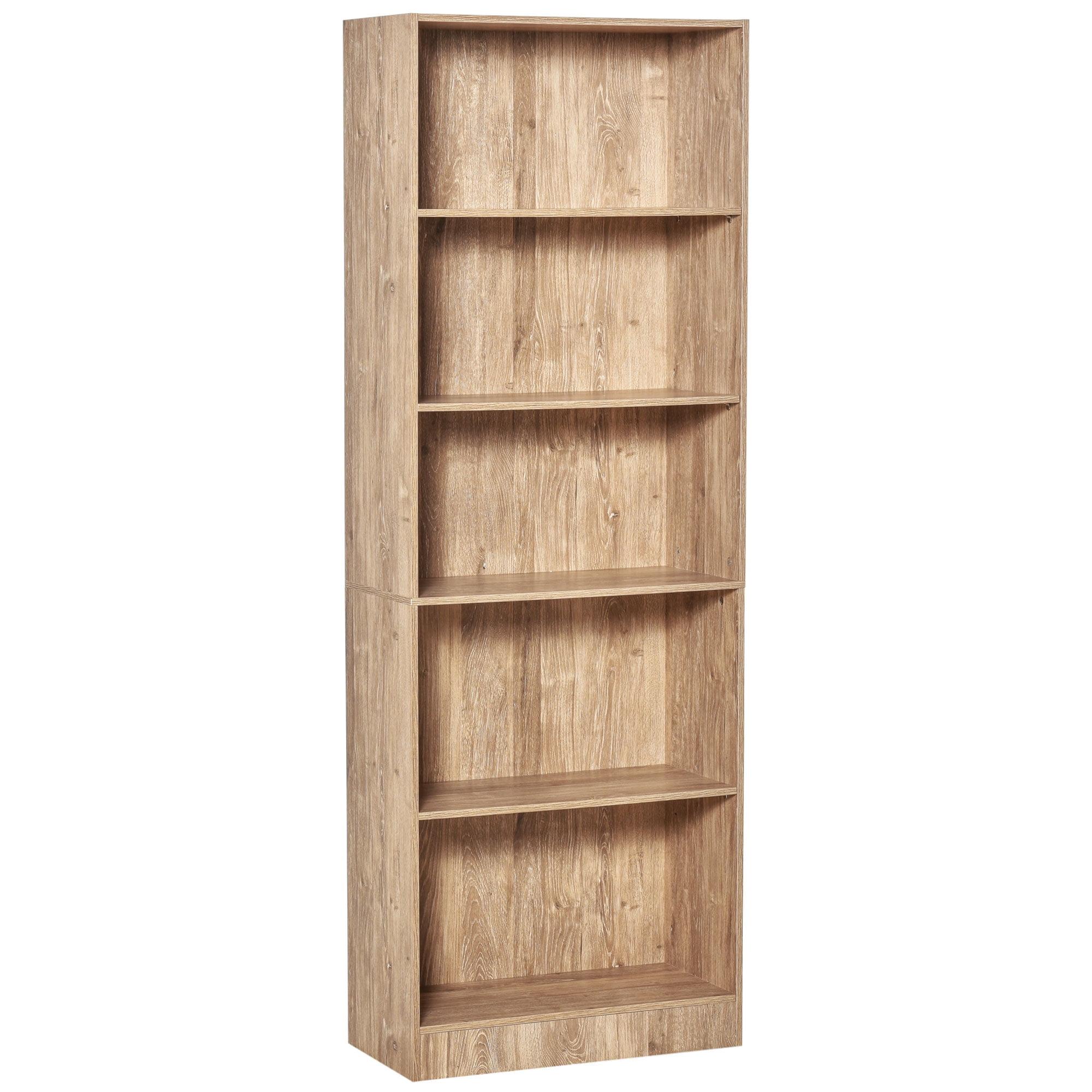 HOMCOM 5-Tier Bookcase Display Unit Storage Cabinet Adjustable Shelf