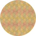 thumbnail image 1 of Ahgly Company Tapis Rond Lavable en Machine Intérieur Transitionnel Jaune Safran, 4 Pieds Rond, 1 of 7