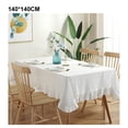 thumbnail image 2 of Baohd Durable And Easy To Wash Tablecloth With Vintage Style Rectangular Table Tablecloth Cotton Dining Tablecloth Table Cover white 140*140CM 1Set, 2 of 6