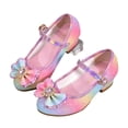 thumbnail image 1 of Chaussures de Robe pour Tout-Petites Filles, Chaussures Princesse à Fleurs Roses, Talons Bas, Chaussures Mary Jane pour Fête et Mariage (Petite/grande Enfant), 1 of 8