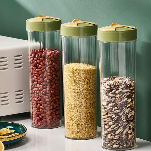 LSLJS Pasta Storage Container with Lid, Tall Clear Airtight Food Storage Jar with Lid Kitchen Pantry Storage Container for Spaghetti Jars Flour Cereals Coffee Beans, Spaghetti Can