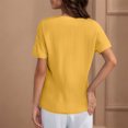 thumbnail image 4 of Yuyuzo Womens Tops Short Sleeve Shirts Button up V Neck T Shirts Solid Color Loose Fitted Blouses, 4 of 6