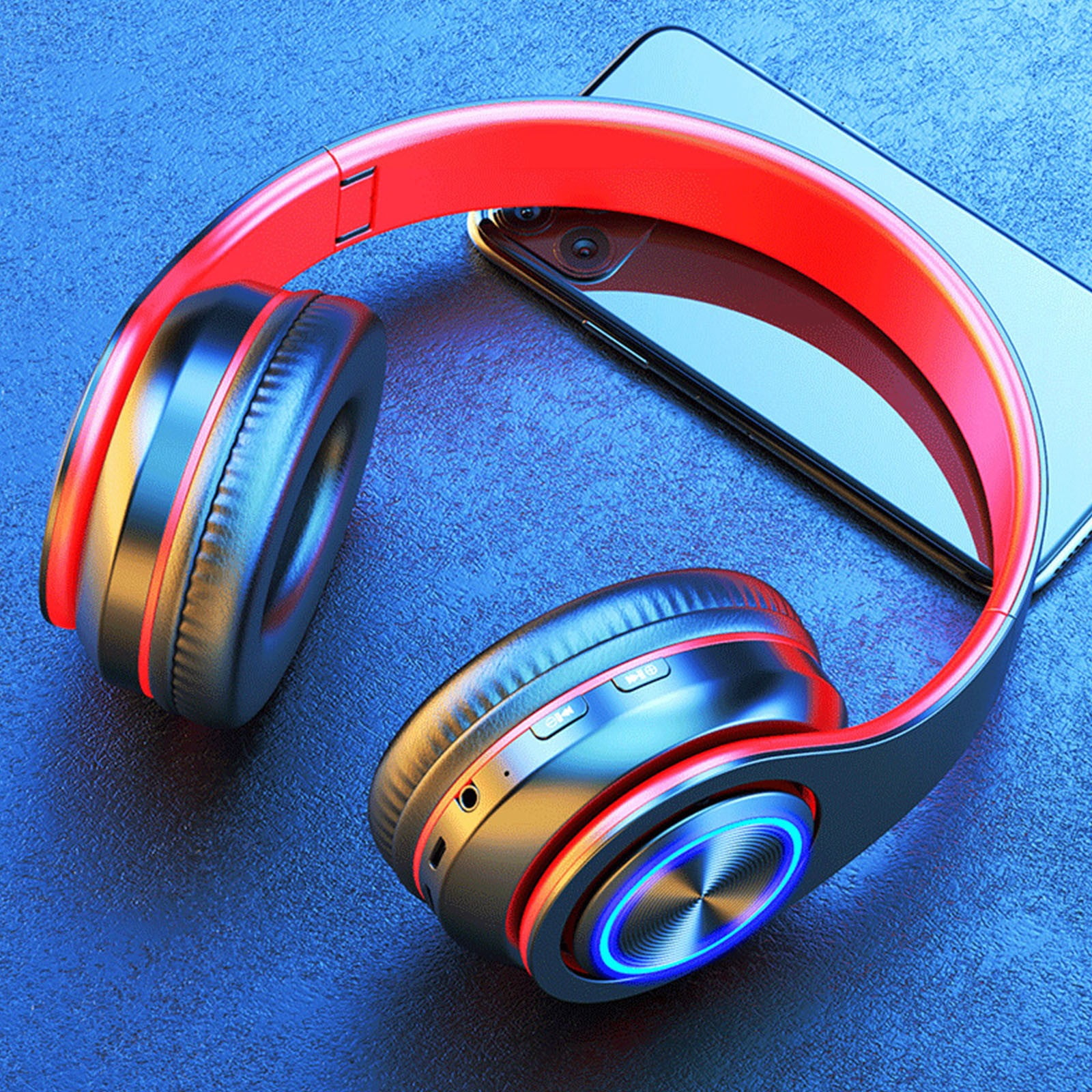 Birdeem Speakers Bluetooth Wireless, Headphones Wireless Bluetooth, Headphones Wireless Bluetooth Headset Subwoofer Bluetooth 5.3 Mobile Computer Game Music Sports Game Headphones Wtih Led Light