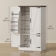 thumbnail image 3 of HOMCOM Armoire de Garde-Manger, Armoire de Rangement de Cuisine avec 6 Supports de Porte, Blanc, 3 of 10
