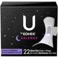 thumbnail image 1 of U by Kotex Balance Ultra Thin Overnight Pads with Wings, Extra Heavy Absorbency, 22 Count, 1 of 8