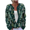 thumbnail image 1 of yardsong Womens Knit Christmas Trees Sweater Cardigan Open Front Button Down Casual Fall Winter Multicolor,XXXL, 1 of 2