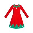 thumbnail image 1 of Robe Fille Sapin de Noël Pompons Manches Longues Nouvel An 8 Ans, 1 of 7