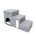 thumbnail image 3 of jinwen Dog Stairs Anti Slip Bottom Dog Steps for Older Dogs Small Dogs & Cats Puppy Gray, 3 of 9