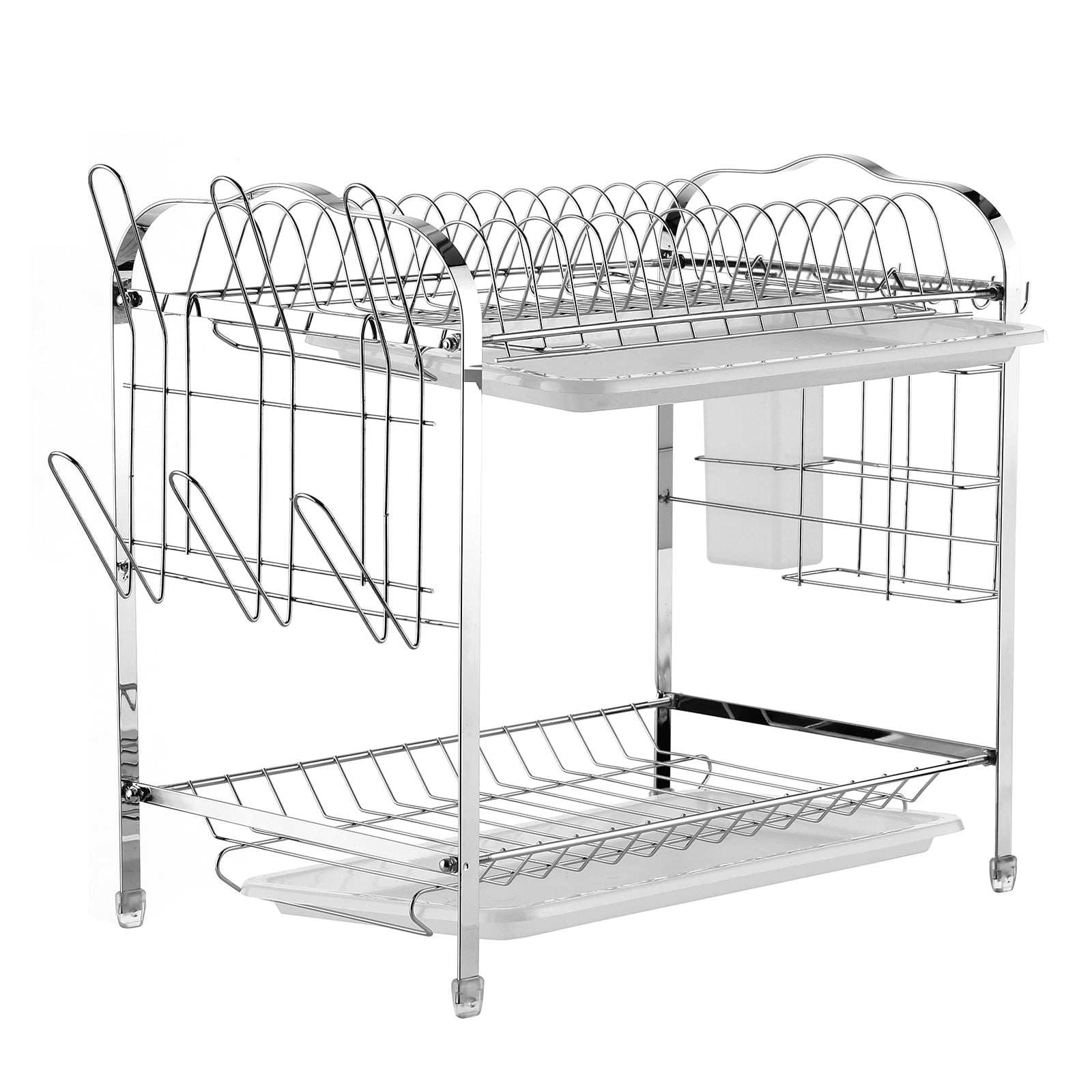 Zootealy Carbon Steel Dish Rack Storage Rack for Dishes Kitchen Rack Kitchen Sink Drying Shelf Bowl Holder Tool Holder Storage Box with Chopsticks Holder Cup Holder