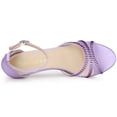 thumbnail image 4 of BLISSFUL STEP Women's Rhinestone Mesh Kitten Heels Sandals Purple (Size 7), 4 of 6