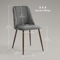 thumbnail image 3 of HOMCOM Ensemble de 4 Chaises de Salle à Manger, Chaise d'Appoint en Velours, Gris Foncé, 3 of 10