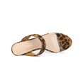 thumbnail image 4 of BLISSFUL STEP Women's Dual Clear Strap Chunky Heel Mules Slides Sandals Leopard 11, 4 of 7