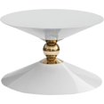 thumbnail image 1 of Meridian Furniture Malia Table Basse en Forme de Sablier en Métal Blanc et Or, 1 of 5
