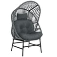 thumbnail image 1 of Outsunny Wicker Egg Chair, 330 lbs Indoor Outdoor Rattan Lounge Chair, 1 of 10