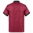 thumbnail image 4 of TiaoBug Unisex Short Sleeve /Long Sleeve Chef Coat Jacket with Hat Lightweight Button Restaurant Kitchen Chef Top Uniform Burgundy L, 4 of 7