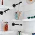 thumbnail image 3 of Home Expert 6 Inch Black Industrial Pipe Floating Clothing Rack Wall Mounted, Heavy Duty Garment Rack for Hanging Clothes, Multi-, 3 of 7