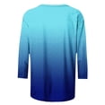 thumbnail image 4 of Cinvoph T-Shirts d'Été Imprimés pour Femmes Manches 3/4 Col Rond Dégradé Hauts Chandail Ample Blouses de Vacances, 4 of 6