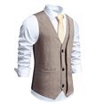 thumbnail image 4 of EGNMCR Tank Tops Men Men Solid Fashion Have Pockets Button Turn-down Collar Tanks Tops Blouse, 4 of 9