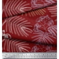 thumbnail image 2 of Soimoi Red Rayon Fabric Leaves & Floral Flower Decor Fabric Printed BTY 42 Inch Wide, 2 of 3
