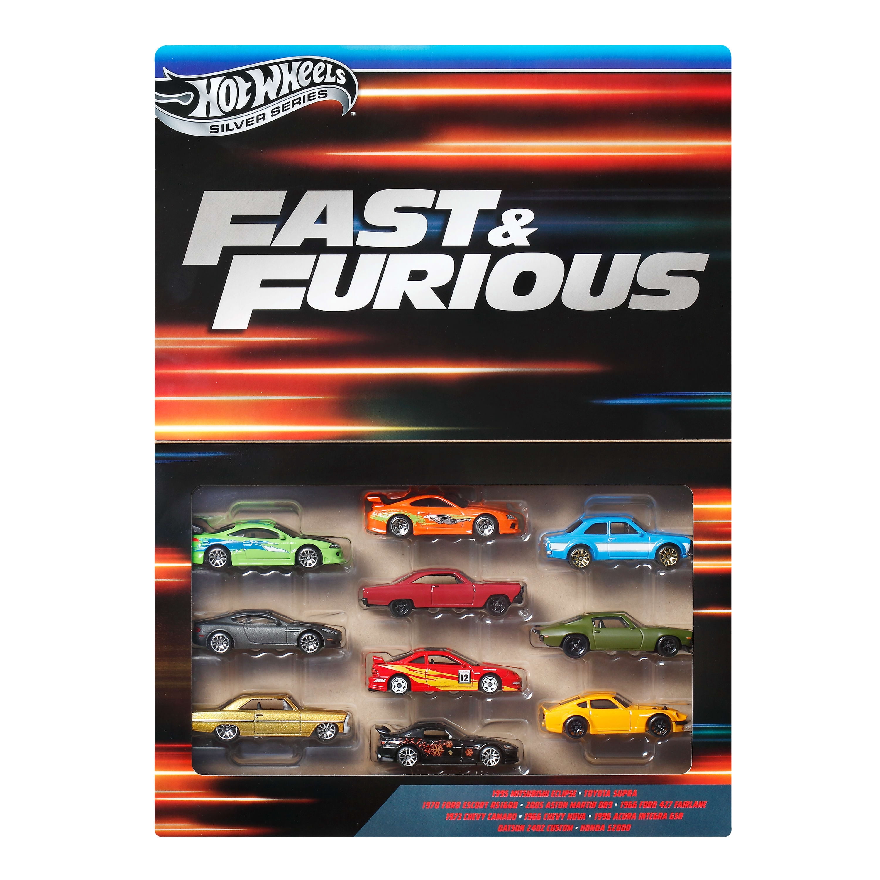 Hot Wheels Fast & Furious-Themed 10-Pack, Set of 10 1:64 Toy Cars