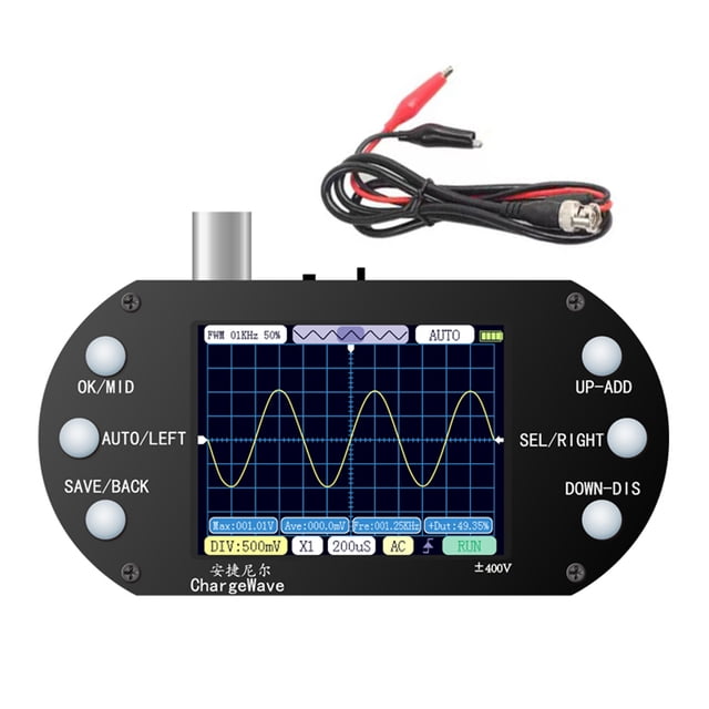 Yeacher Handheld Oscilloscope 320*240 Resolution 2.4inch TFT Display 2.5MHz Sample Rate 500KHz Bandwidth Oscillometer
