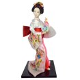 thumbnail image 4 of 12" Japanese Geisha Collectible Figurine Lady Statuette for Home Table Shelf White and Pink, 4 of 8