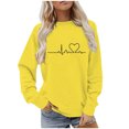 thumbnail image 1 of BLVB Chandail à Col Rond pour Femmes, Imprimé de Cœur, Manches Longues, Mignon, Coupe Ample, Léger, Hauts d'Automne, Cadeaux de la Saint-Valentin, 1 of 5
