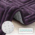 thumbnail image 4 of Clara Clark Bathroom Rugs, Velvet Memory Foam Bath Mat, Ultra Soft Non Slip and Absorbent - Waffled - Set Small, Large & Contour - Purple, 4 of 6