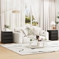 thumbnail image 4 of Homfa Table de Chevet à 3 Tiroirs, Petite Table de Sofa, Armoire de Rangement en Bois pour Salon, Fini Noir, 4 of 8
