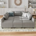 thumbnail image 1 of HONBAY Convertible Modular Sofa Sleeper Customizable Couches Sectional with Storage for Living Room, Grey, 1 of 6