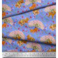 thumbnail image 2 of Soimoi Polyester Crepe Fabric Tree,Floral & Deer Animal Fabric Prints by Yard 42 Inch Wide, 2 of 3