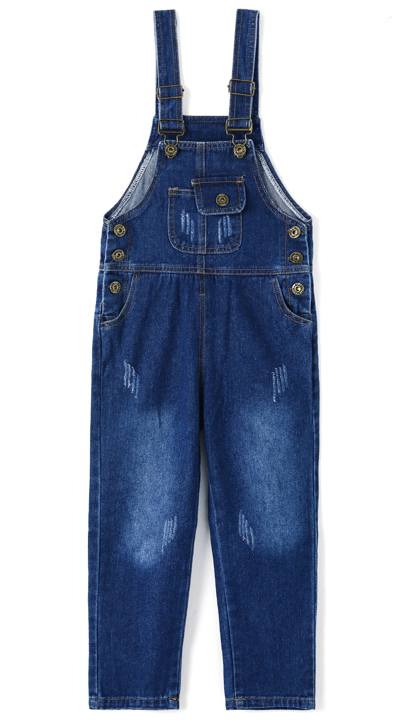 Kidscool Space Salopette en Denim à Boutons-Pression/crochet, Bleu, 6-7 Ans