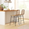 thumbnail image 2 of HOMCOM Rattan Counter Height Bar Stools Set of 2 Barstools with Back Brown, 2 of 10
