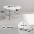 thumbnail image 3 of Outsunny Folding Patio Table Outdoor HDPE Round Picnic Table for 6, White, 3 of 10