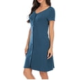 thumbnail image 1 of QIPOPIQ Robes pour Femmes Robe Tunique à Étages Cardigan à Manches Courtes Bouton Jupe de Nuit Robe d'Été Vêtements de Maison Offres 2023, 1 of 6