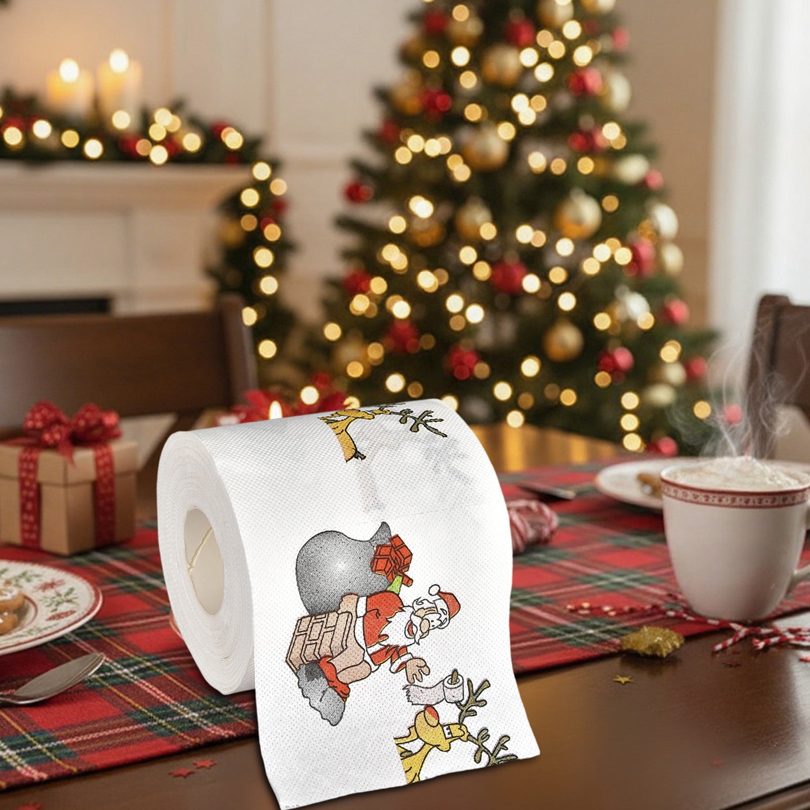 Cameland Christmas Chimney Paper Roll Two-layer Toilet Paper Roll Colorful Personalized Paper Towel