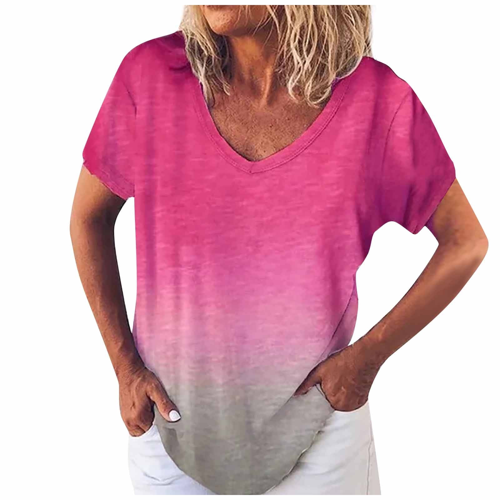 Birdeem T-Shirt Décontracté Polyvalent pour Femmes, Cool, Imprimé, Confortable, à Col en V, Coupe Ample