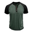 thumbnail image 4 of CHGBMOK Mens Shirts Solid Color Buttons Outdoors Breathable Short Sleeve Round Neck Collar Blouse Sizes S-2XL, 4 of 7