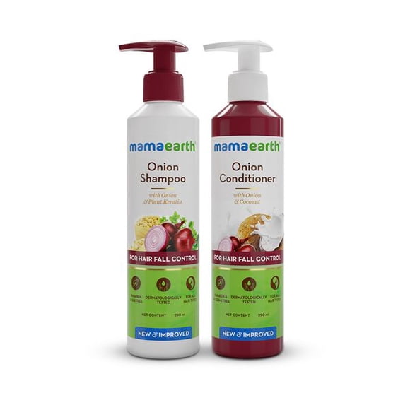 Mamaearth Shampooing à l'Oignon, 250 ml et Revitalisant à l'Oignon, 250 ml