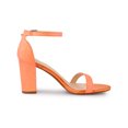 thumbnail image 3 of BLISSFUL STEP Women's Solid Color Glitter Ankle Strap Chunky Heels Sandals, 3 of 7