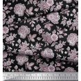 thumbnail image 2 of Soimoi Poly Georgette Fabric Leaves & Floral Artistic Print Fabric by The Yard 42 Inch Wide, 2 of 4