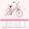thumbnail image 3 of Costway Vélo pour Enfants 16 Pouces Bicyclette Ajustable pour Tout-Petit avec Roues Stabilisatrices pour Fille de 4 à 7 Ans Rose, 3 of 10