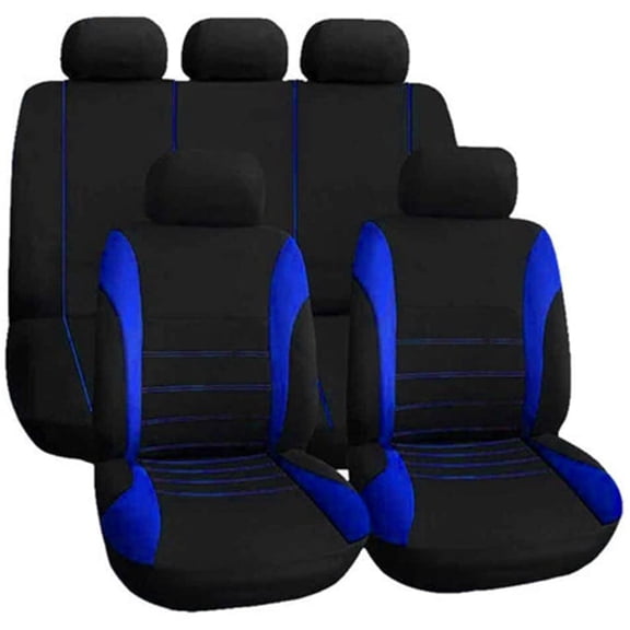 9 Pcs Car Seat Cover Front Car Seat Covers, Four Seasons Universal Full Surround Headrest for Truck SUV Van (Blue)