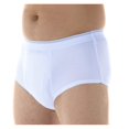 thumbnail image 1 of 3-Pack Men's Maximum Absorbency Washable Reusable Bladder Control Briefs White 3X (Waist 46-48), 1 of 5