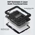 thumbnail image 2 of XYX For iPad Pro 11 inch Case 2024 (M4), 360 Rotating Shockproof Cover with Stand, Screen Protector, Shoulder Strap, Black, 2 of 7
